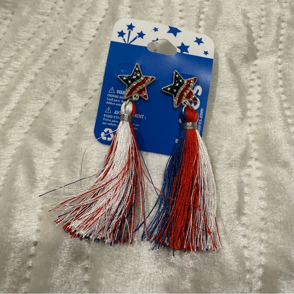 10 for $10 Star Tassel Earrings in Red, White, and Blue